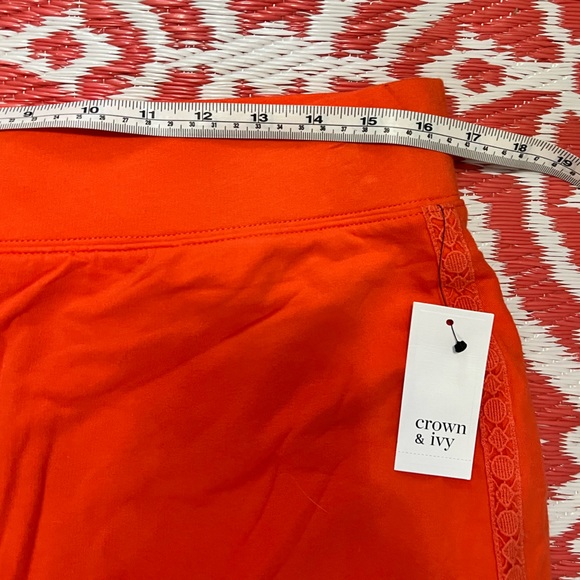 NWT Orange skort Stretchy Size M Crown & Ivy skirt with shorts under it … - Picture 4 of 12